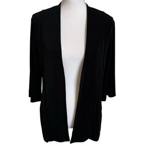 Chico's Traveler's Cardigan Black 1 Medium 8/10 Stretch Wrinkle Free Trip Travel
